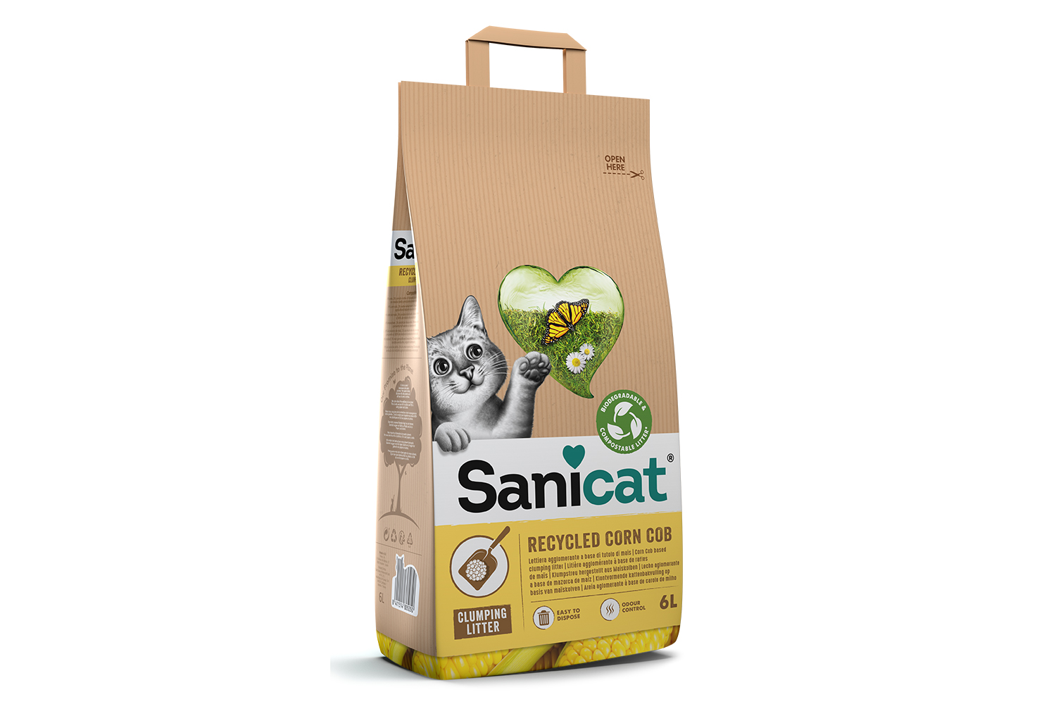 2.8 kg Sanicat Corn Clumping Cat litter 